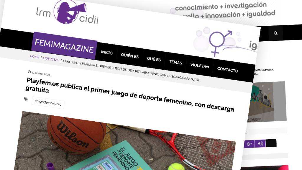 La web de igualdad y femnimismo LRMCIDII.org habla del primer juego de mesa de deporte femenino